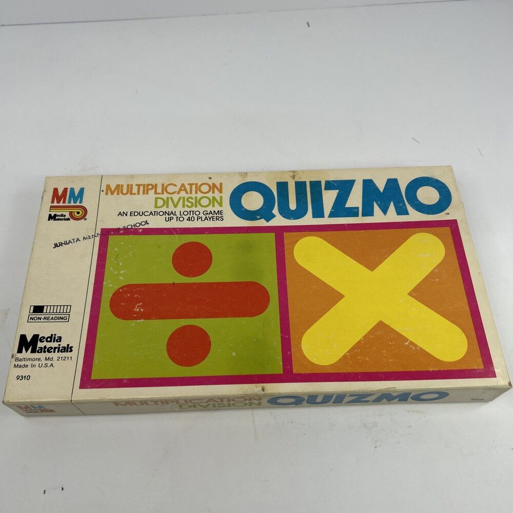 Vintage 1985 Quizmo Multiplication Division Game 9310 Complete with Tests